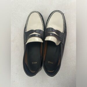 MANGO brown and white loafer